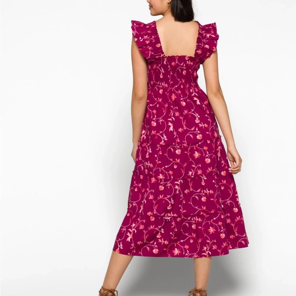 Hill House Ellie Nap Dress in Burgundy Botanical print size M - Picture 6 of 8